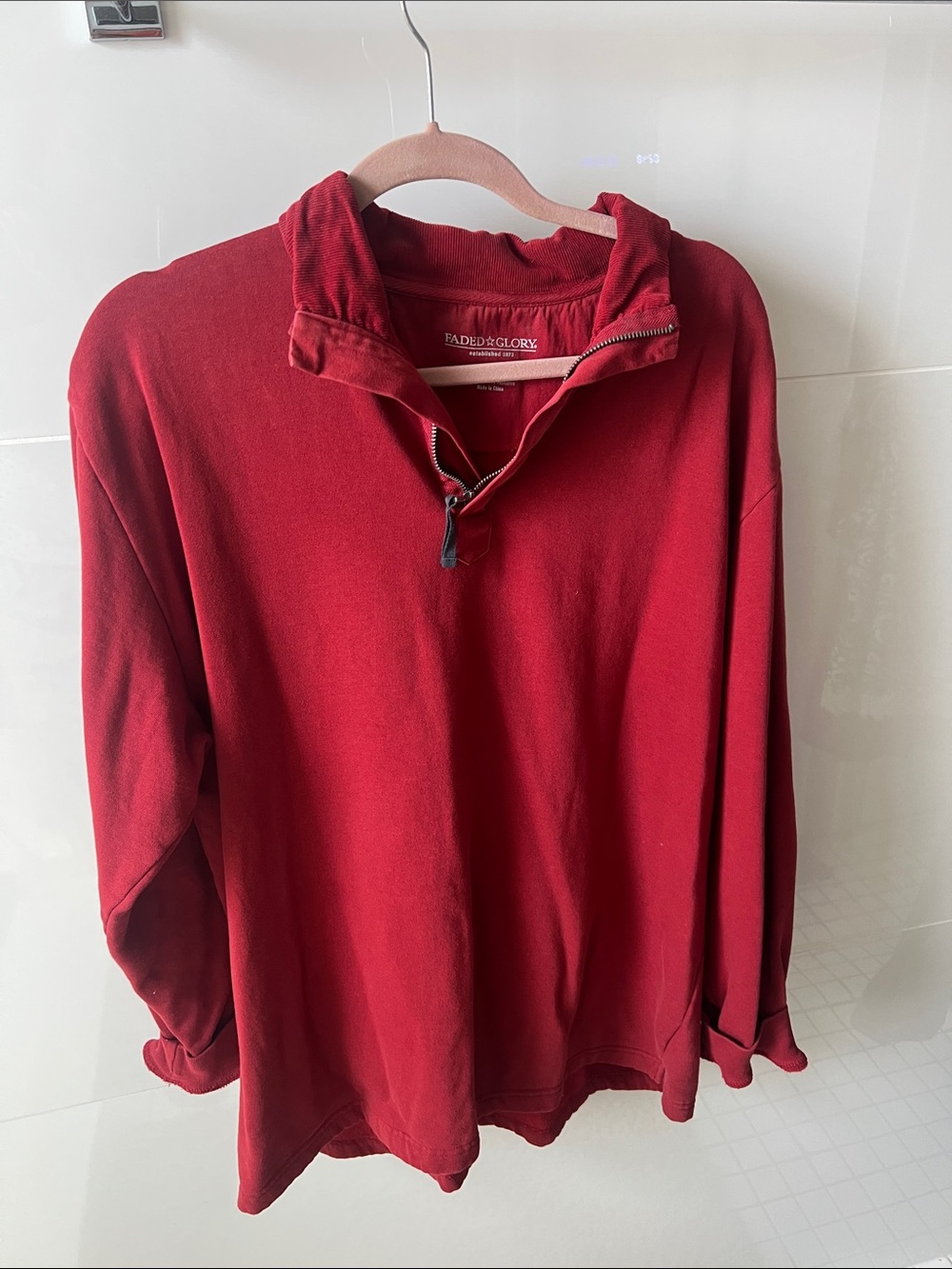 Men’s Faded Glory quarter zip sweat shirt  size Large (42/44)